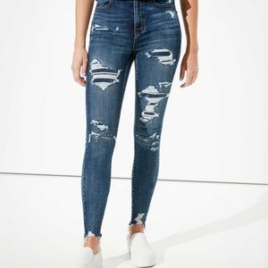 American Eagle high rise distressed jeggings